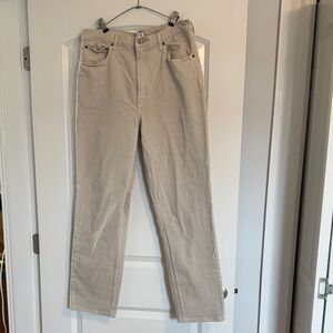 Abercrombie & Fitch Straight-Leg Jeans in Light Beige